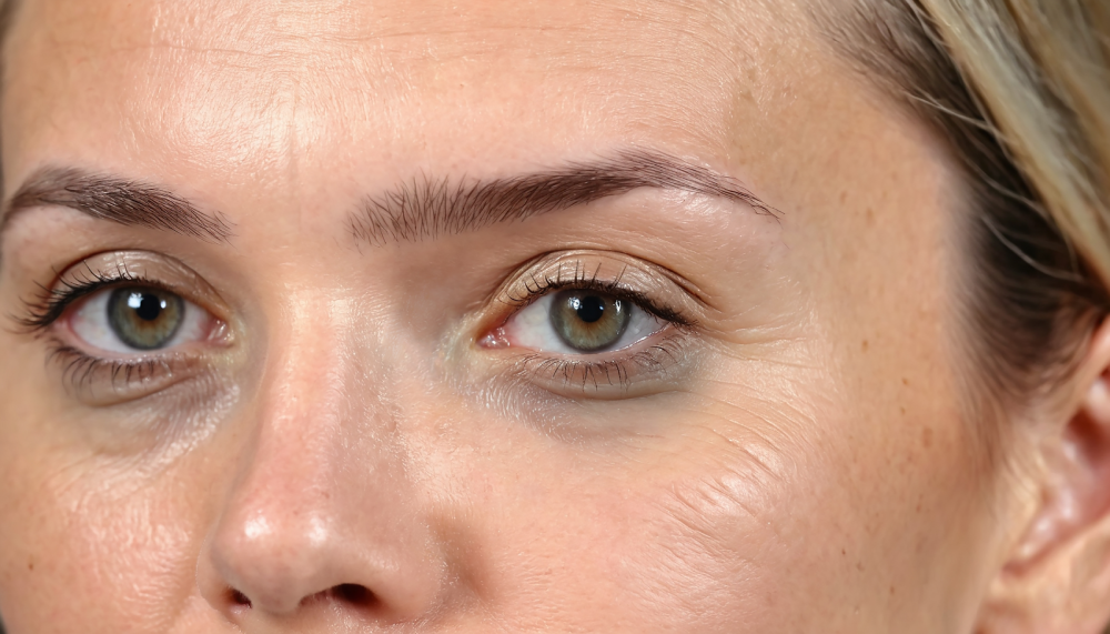 Under eye wrinkles suitable for dermal fillers treatment.
